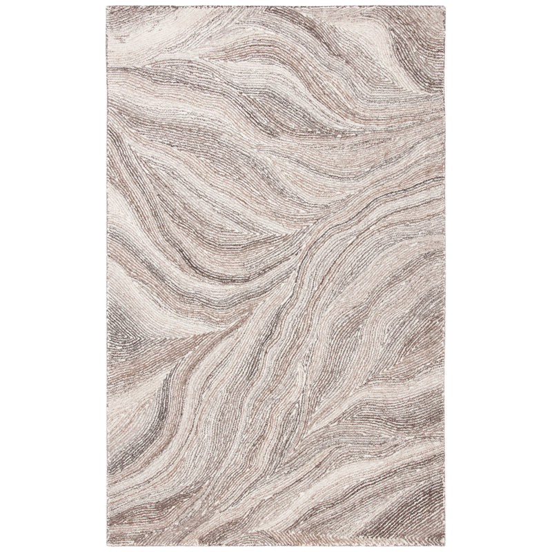 Tapis en laine et coton touffetés à la main Rackley, Rectangle 6 pi x 9 pi