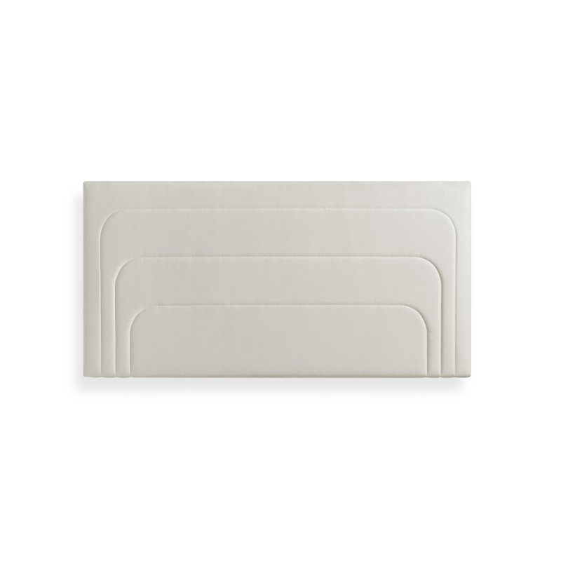 Upholstered Velvet Panel Headboard, Double (4'6), Cream
