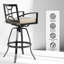 Tabourets de bar pivotants en aluminium avec coussin Sunbrella-742123691
