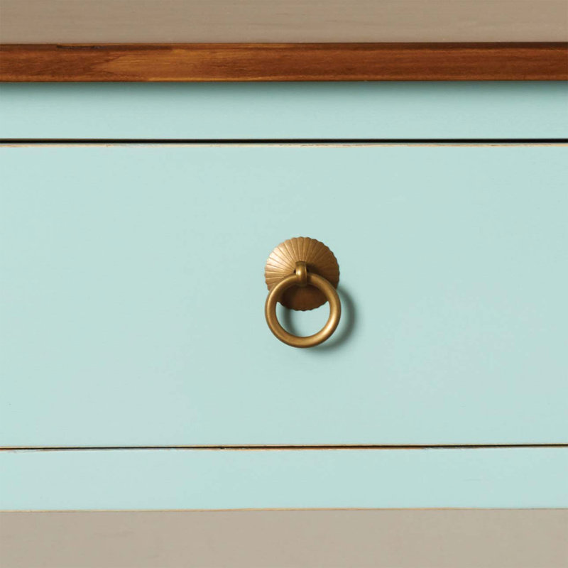 75.44cm W Solid Wood Bedside Table, Aqua