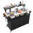 53.3" Outdoor Kitchen Island With Raised Shelf, Solid Wood Storage Cabinet With Stainless Steel Top, Outdoor Rolling Grill Cart With Internal Storage Rack, Adjustable Shelf, Spice Rack-1695296407
