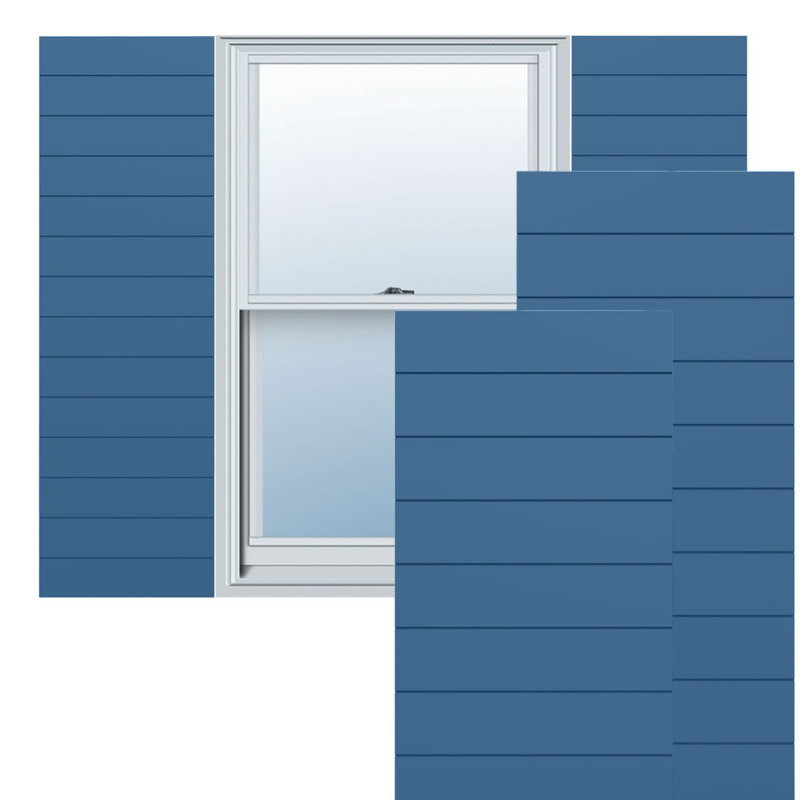 Volets à fixation fixe en PVC True Fit, Bleu séjour, 12'', 25"