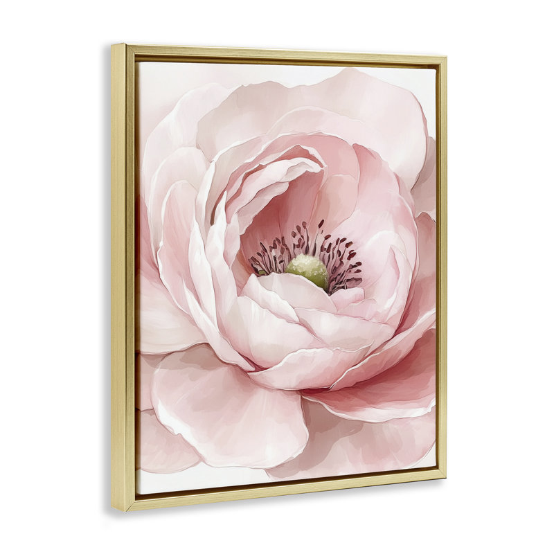 Cadre frais Fresh Rosy, H 31 po x l 25 po, Cadre flottant métallique doré