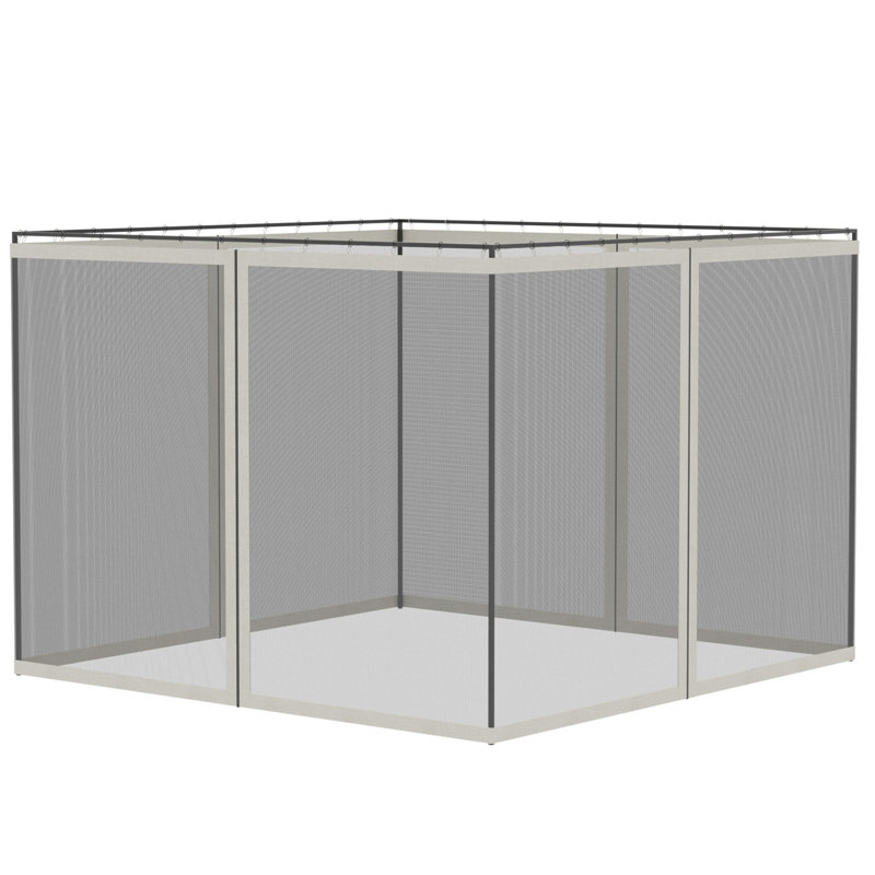 White Polyester Mesh Sidewall Netting for Gazebos and Canopy Tents