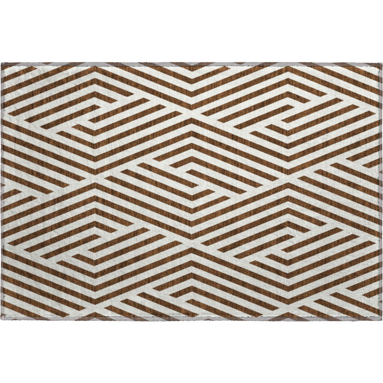Premium Machine Washable Cerrito AMF550 Brown Rug