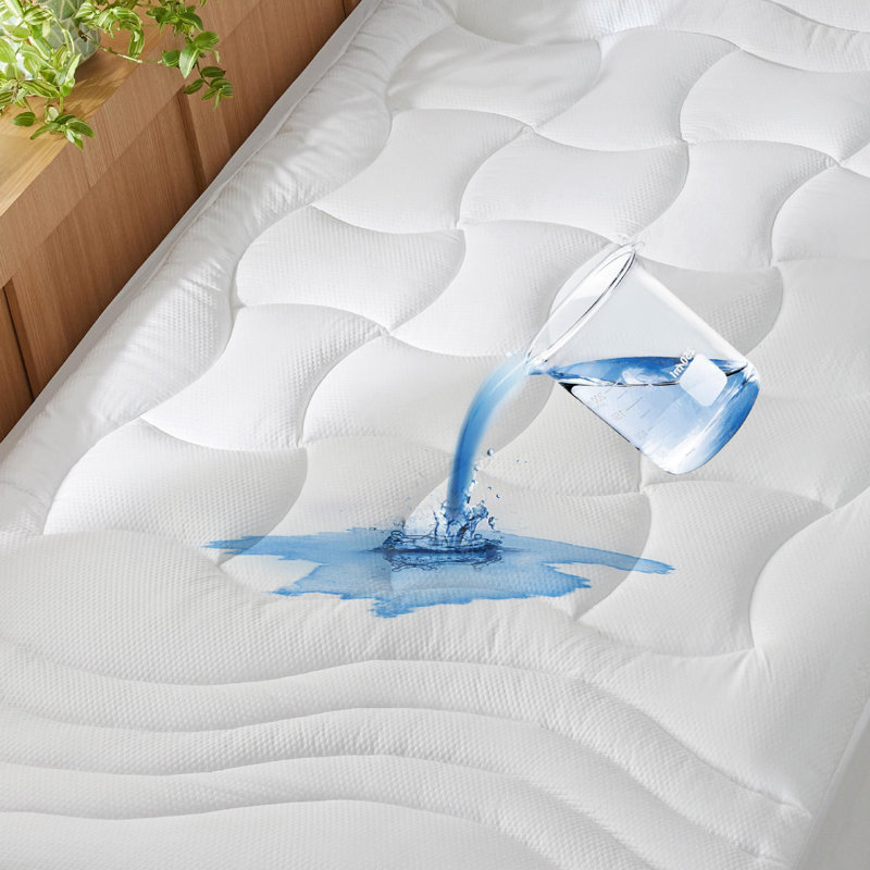 Bedsure Quilted Fitted Waterproof Mattress Pad Topper, White, Twin XL