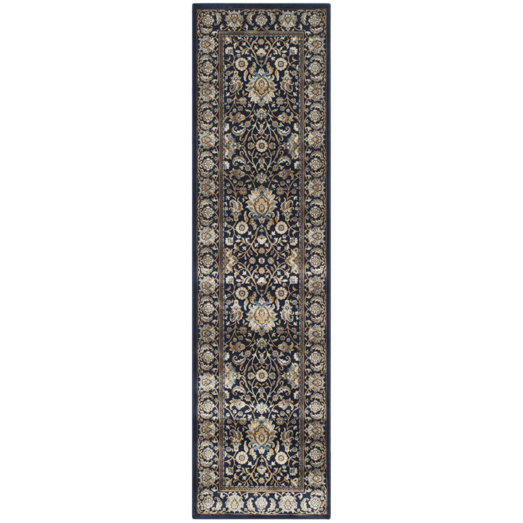 Otterburn Viscose Oriental Rug in Ivory/Navy