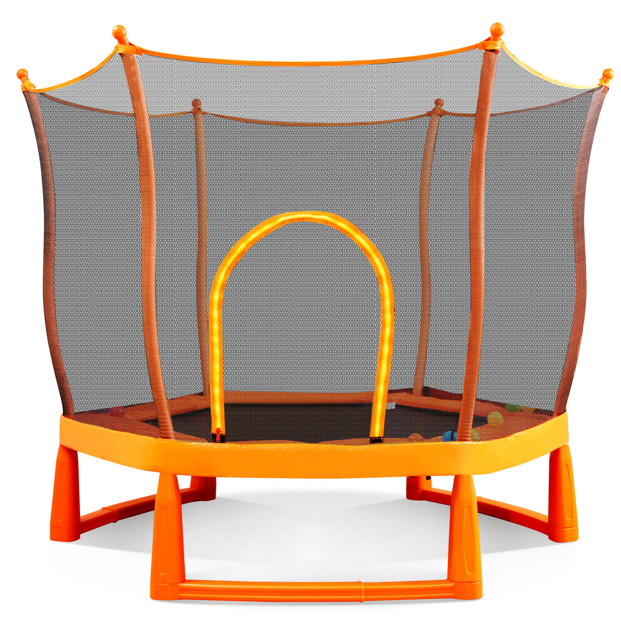 Creationstry Toddlers Trampoline with Safety Enclosure Net and Balls