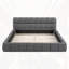 Grand lit plateforme tapissier avec tissu épais