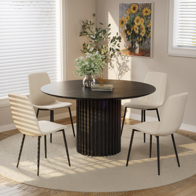Round Pedestal Dining Table Set