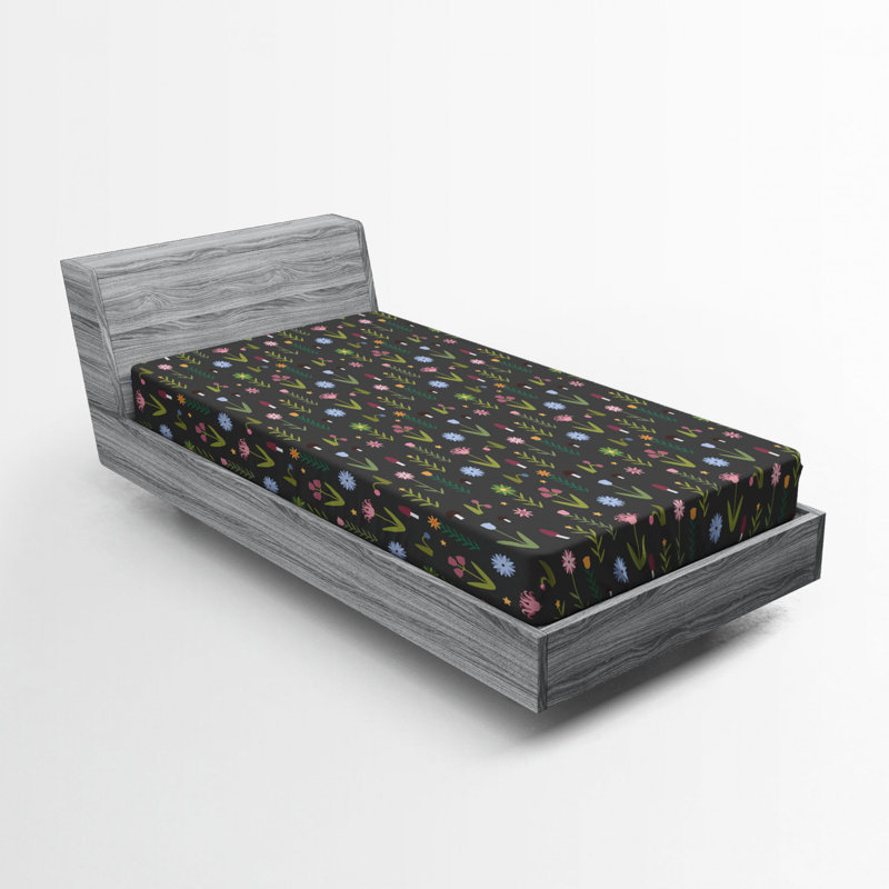 Microfiber Floral Fitted Sheet, Twin XL Fitted Sheet
