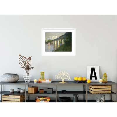 «Railroad Bridge Argenteuil» par Claude Monet, impression giclée sur cadre