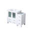 Meuble-lavabo blanc 42 po - Armoire latérale en bois massif pour la technologie d'organisation à fermeture en douceur, la durabilité à long terme et la résistance à l'usure avec un mécanisme de style pratique - Surface