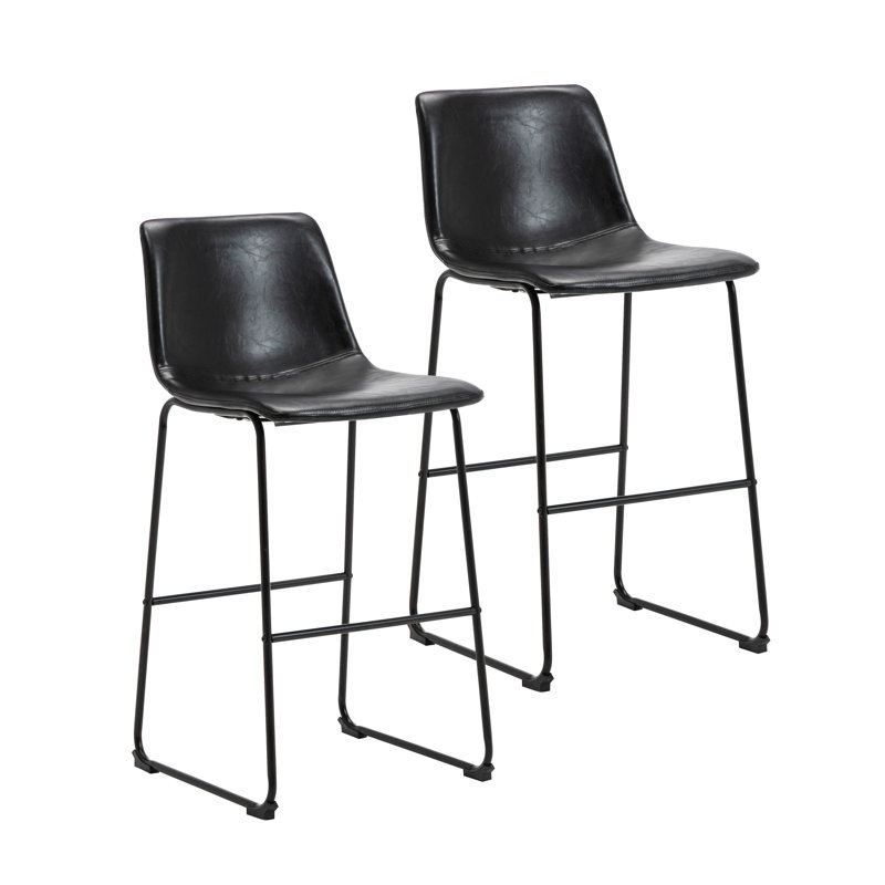 Tabouret Kaylee, Noir, Tabouret de bar (siège d'une hauteur de 28,7 po)