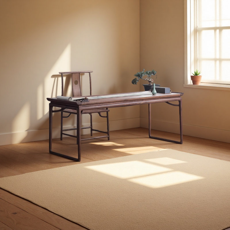 Rustic Solid Elm Wood Study Desk