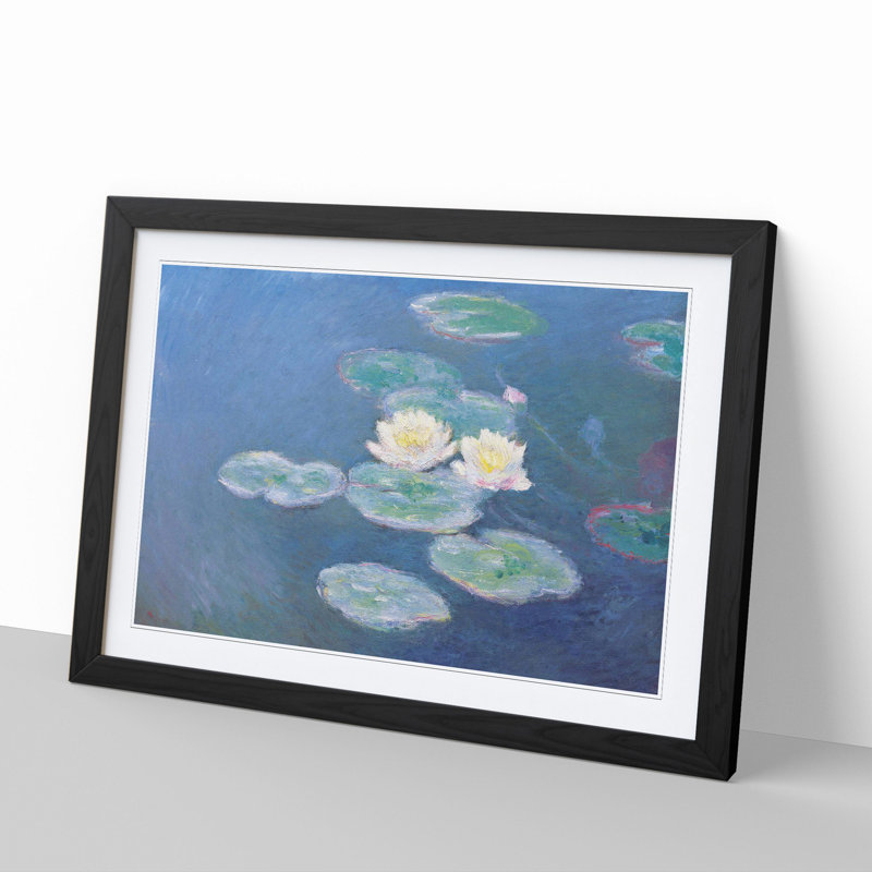 Water Lilies Lily Pond Vol.3 by Claude Monet - Picture Frame Painting, Black, 48cm H x 65cm W x 2cm D