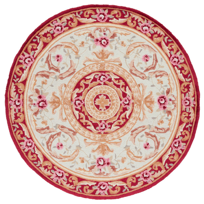 Taran Easy Care Hand Hooked Performance Oriental Rug, Round 6'