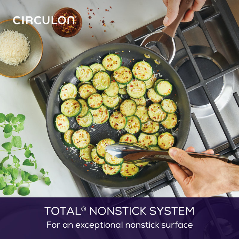 Circulon Symmetry 11.03 in. Non Stick Hard-Anodized Aluminum Frying Pan, Chocolate