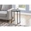 Table d'appoint moderne pour la chambre à coucher - Plateau en stratifié gris et pieds en métal noirs avec table de bout ronde avec salon
