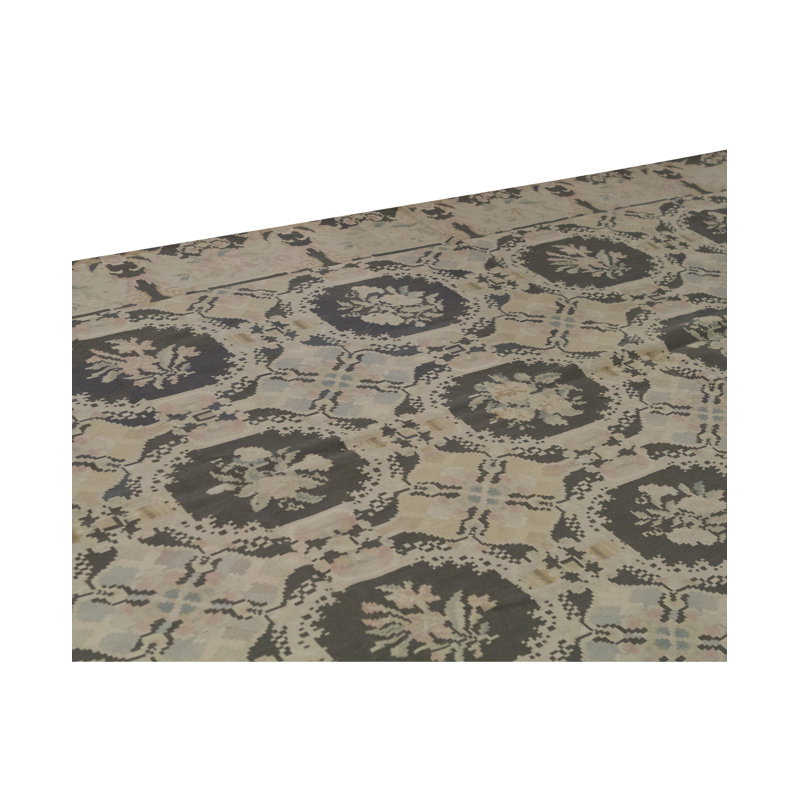 Hand-Knotted High-Quality Green and Beige Area Rug