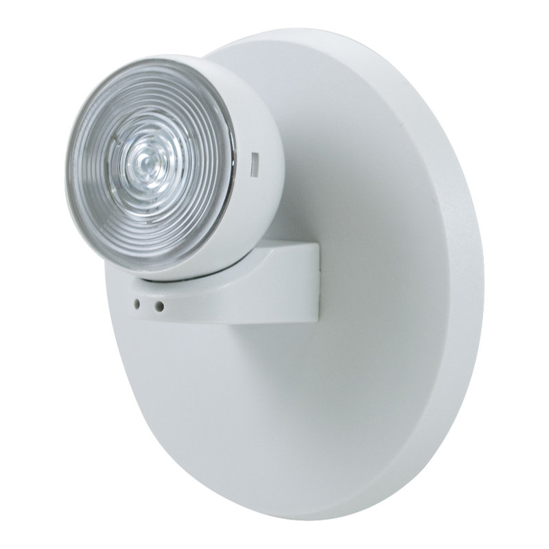 White Single Head LED Emergency Light with Adjustable Mount
