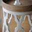 Grande table d'appoint 23 po blanche vieillie