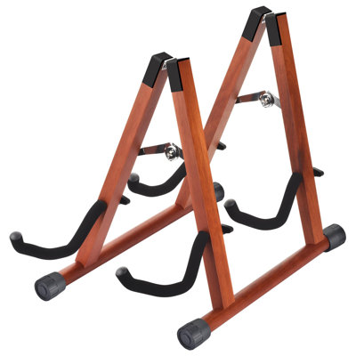 Multiple Guitar Stand - Double A-Frame Floor Stand With Soft Foam Arms, Adjustable For Acoustic, Bass & Electric Guitars, Easy To Assemble