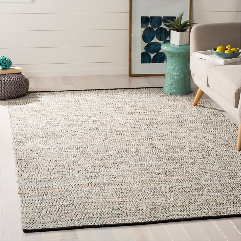 Tapis beige en cuir Exley, Rectangle 9 pi x 12 pi
