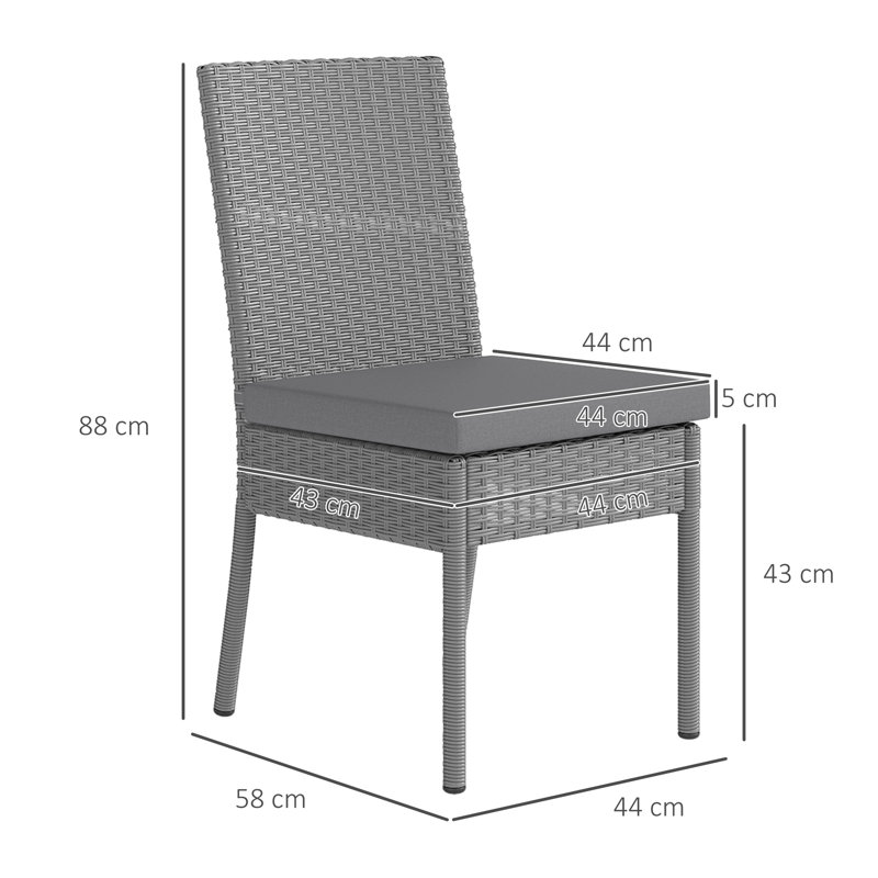 Outdoor Patio Dining Chair with Cushion