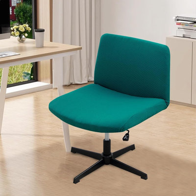 Livego Armless Chair Slipcover Armless Office Desk Chair Cover Knitted Jacquard Modern Vanity Chair Cover Wide Seat Computer Task Chair Cover Mid Back Accent Chair Cover