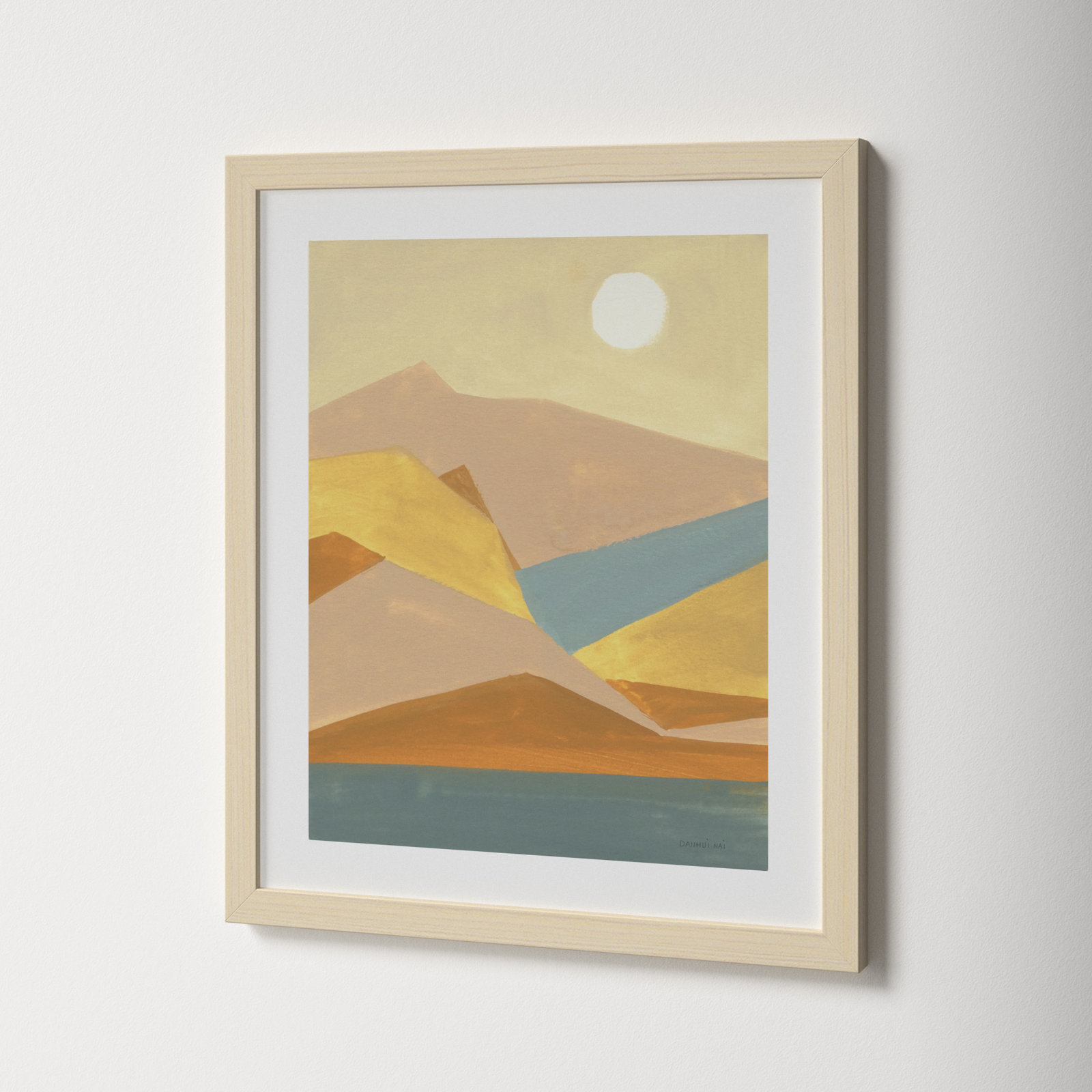 Retro Abstract I Southwest Mountains Print, 19.38" H x 16.38" W x 0.88" D, Brown Framed Paper