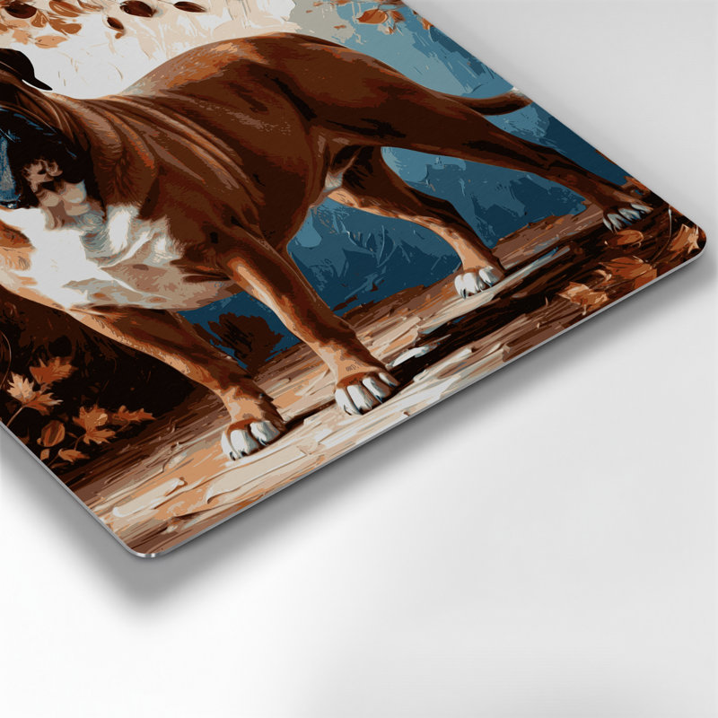 «Dogs Bullmastiff», art mural en métal noir, H 32 po x l 32 po
