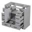 Base de meuble de salle de bain moderne, gris, 6 tiroirs, tablette réglable, meuble-lavabo