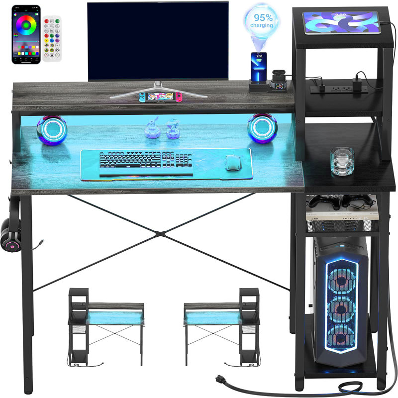 Bureau Loriann, H 45,6 po x l 40 po x P 19,7 po, Noir