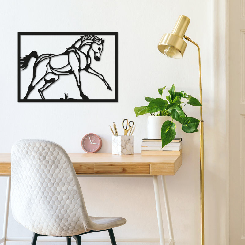 Elegant Decorative Metal Wall Accessory, Black, 19.3 x 13.4 inches | 100% Metal, Thickness: 0.06 inches | Easy Wall Mounting with Back Piece | Perfect for Modern Home Decor, Unique and Stylish Accent
