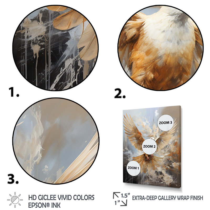 «Lovely White Dove II», art mural colombe, Cadre flottant blanc, H 32 po x l 24 po x P 1 po