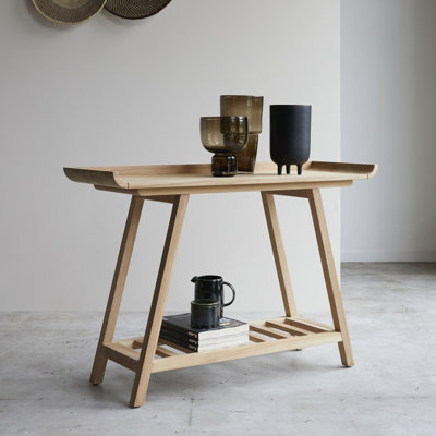 Pampa 110 cm W Solid Wood Top Console Table