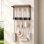 Porte-balai mural avec tablette de rangement, vadrouille robuste et organisateur de balai avec crochets et pinces pour l'organisation de la salle de lavage, de la cuisine, du garage et des fournitures de nettoyage domestique