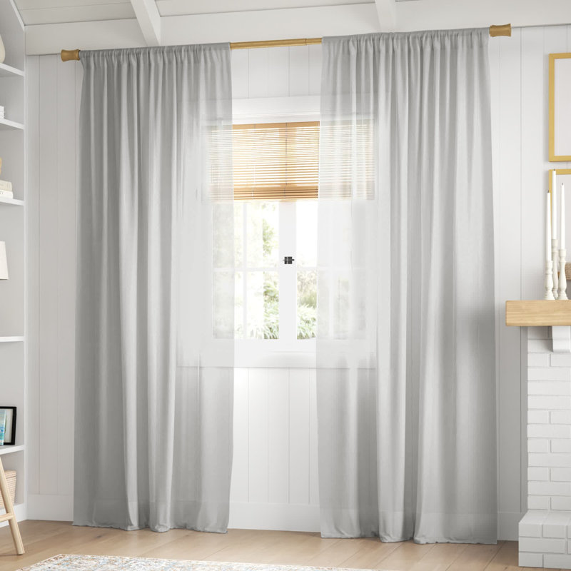 Panneau de rideau diaphane avec passe-tringle - Basics by Wayfair ™, l 59 po x L 96 po, Argent