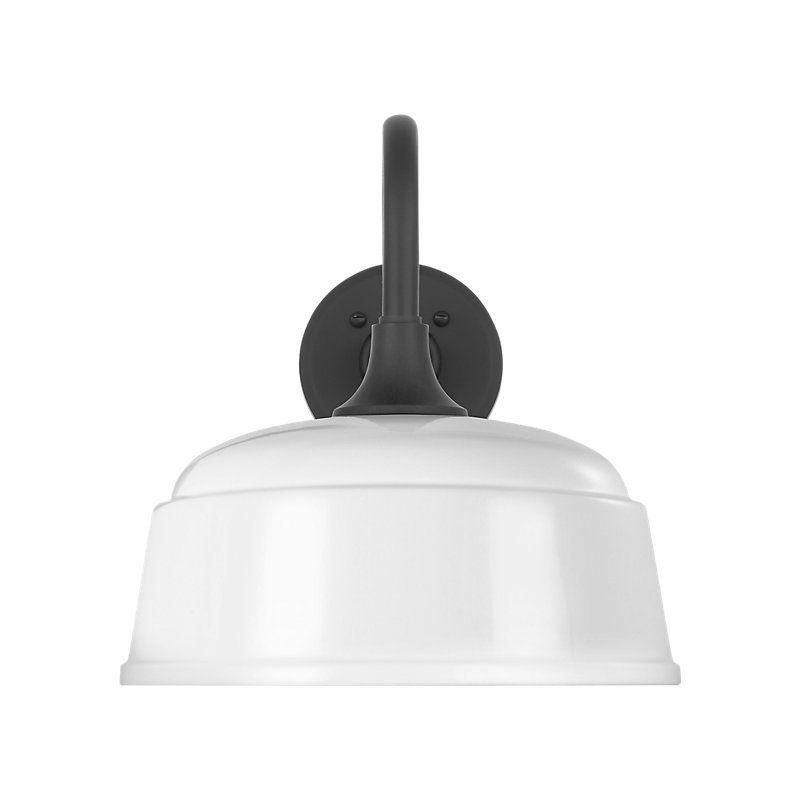 Thomas O'Brien 1 - Light Outdoor Barn Light, Matte Black, 13" H x 12.5" W x 16.75" D, White