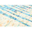 Tapis en soie rouge/bleu/ivoire 5 pi 7 po x 7 pi 11 po one-of-kind main-noué la 2010 Boxvale
