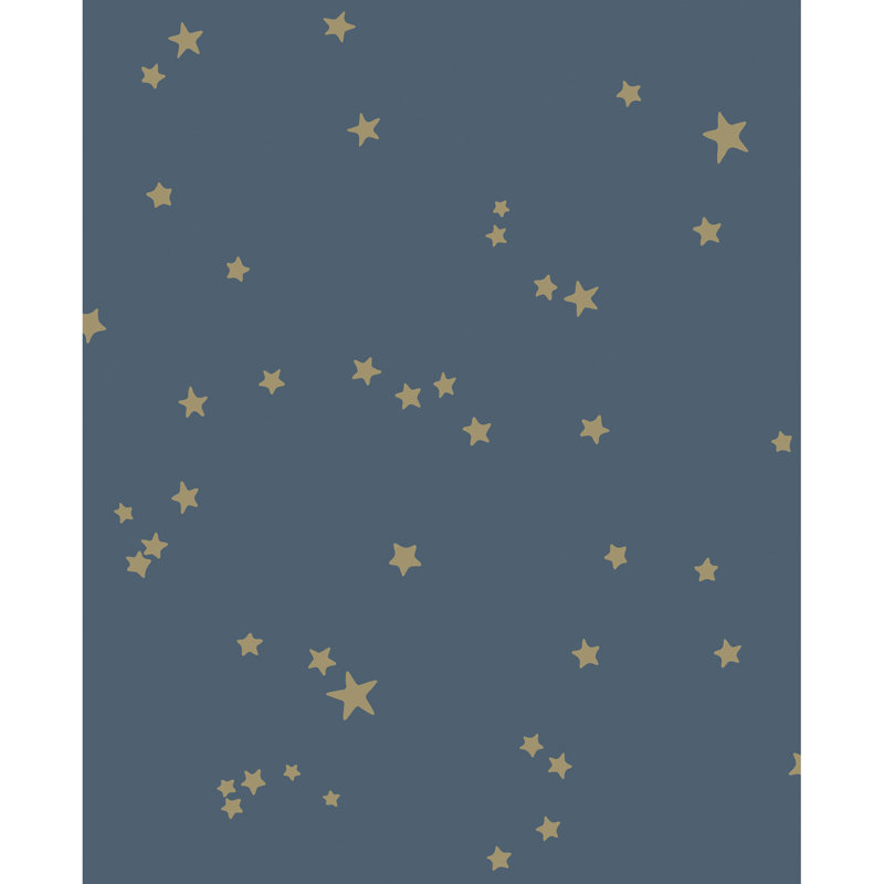Whimsical Stars Wallpaper Roll, Midnight Blue