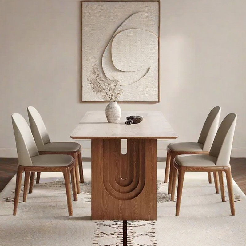 Ensemble de table de salle à manger rectangulaire de style nordique, H 29,53 po x L 62,99 po x l 31,5 po