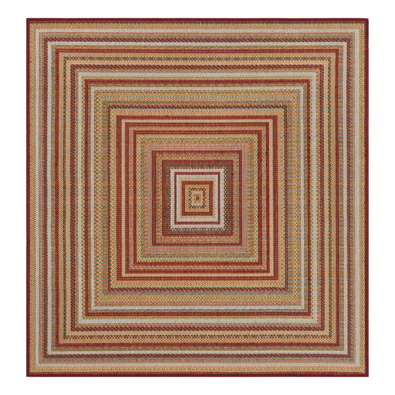 Xavi Flatweave Geometric Area Rug , Square 5'3"