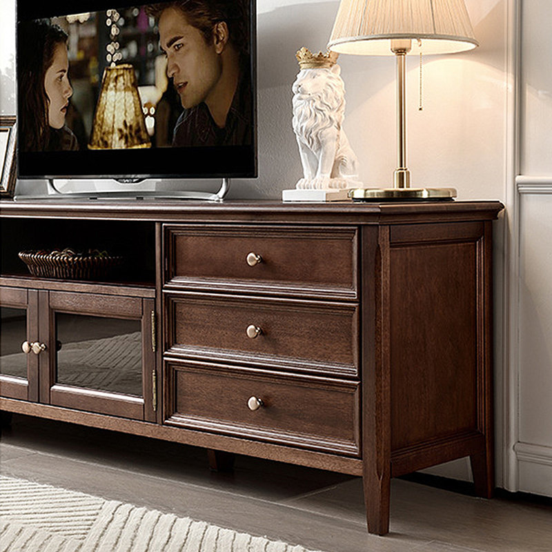 Meuble télé de style américain avec rangement rétro, H 25,79 po x L 70,87 po x l 17,72 po 