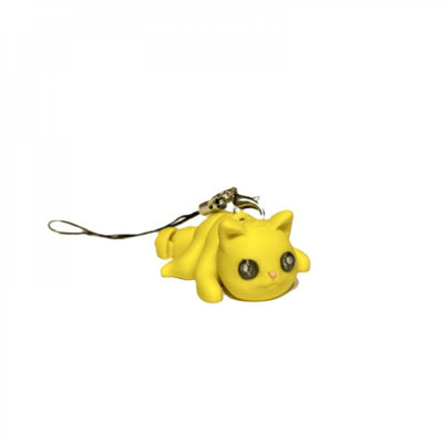 3D Printed Bright Yellow Cat Ornament