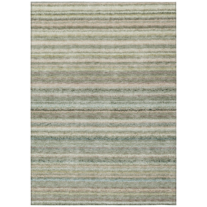 Brynson Washable Striped Indoor / Outdoor Rug, Rectangle 5' x 7'6"