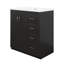 Meuble-lavabo de 30 po avec lavabo en céramique, armoire de rangement moderne à 3 tiroirs et 2 portes, meuble-lavabo autoportant, fermeture en douceur-1077437587