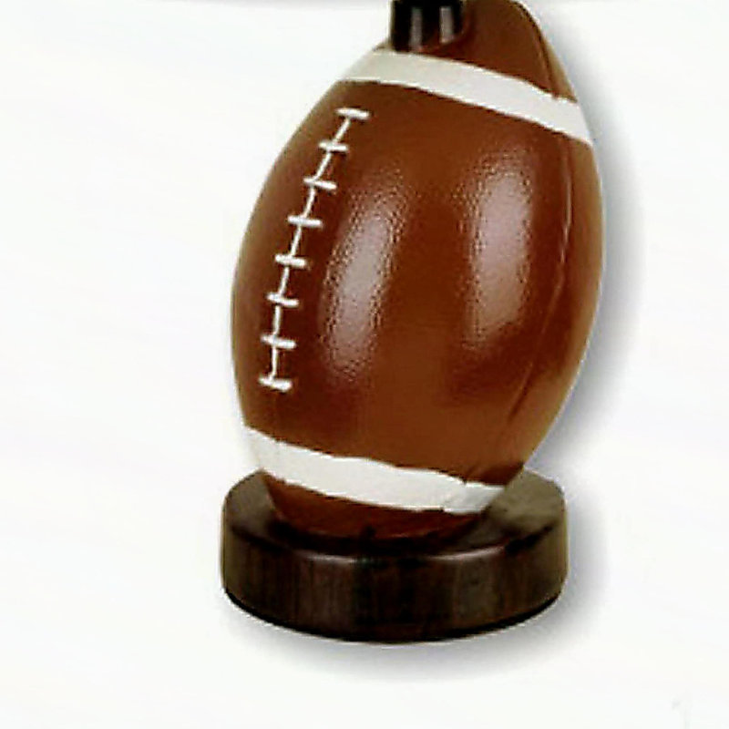 Lampe de table haute en céramique 13,5 po de forme football, abat-jour en lin