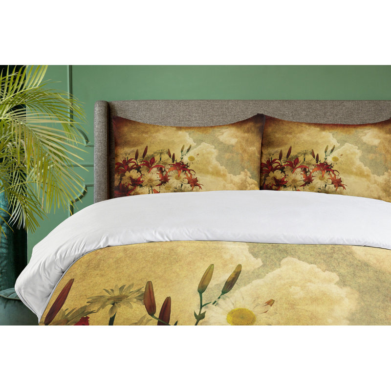 Cottage Americana Polyester Floral Duvet Cover